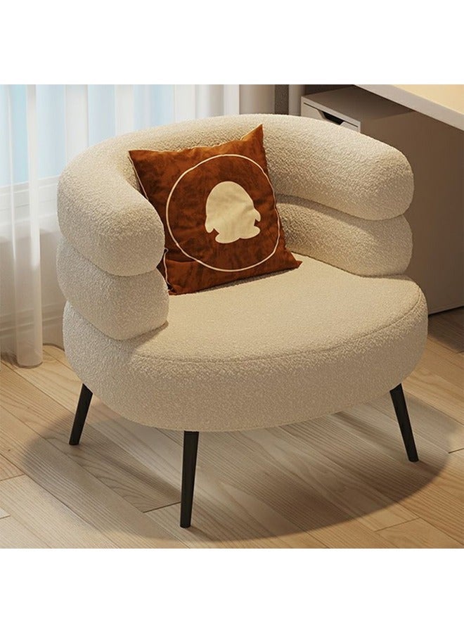 NZONE STORE Modern Boucle Accent Chair with Scandi-Style Legs Biege/Black - Image 4