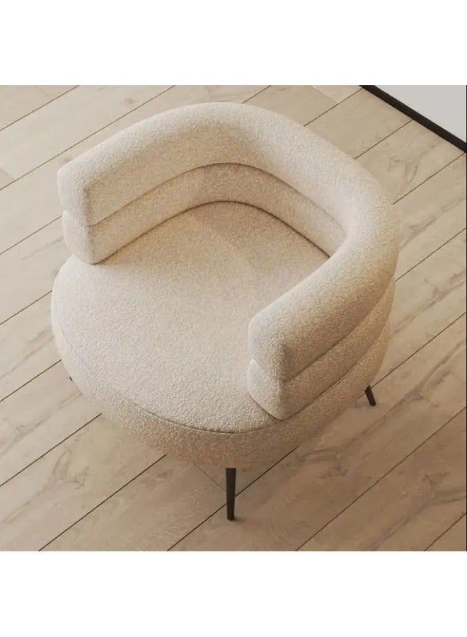 NZONE STORE Modern Boucle Accent Chair with Scandi-Style Legs Biege/Black - Image 3