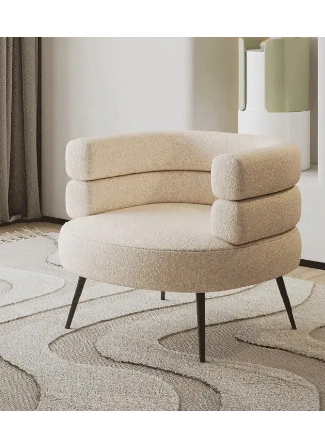 NZONE STORE Modern Boucle Accent Chair with Scandi-Style Legs Biege/Black - Image 2