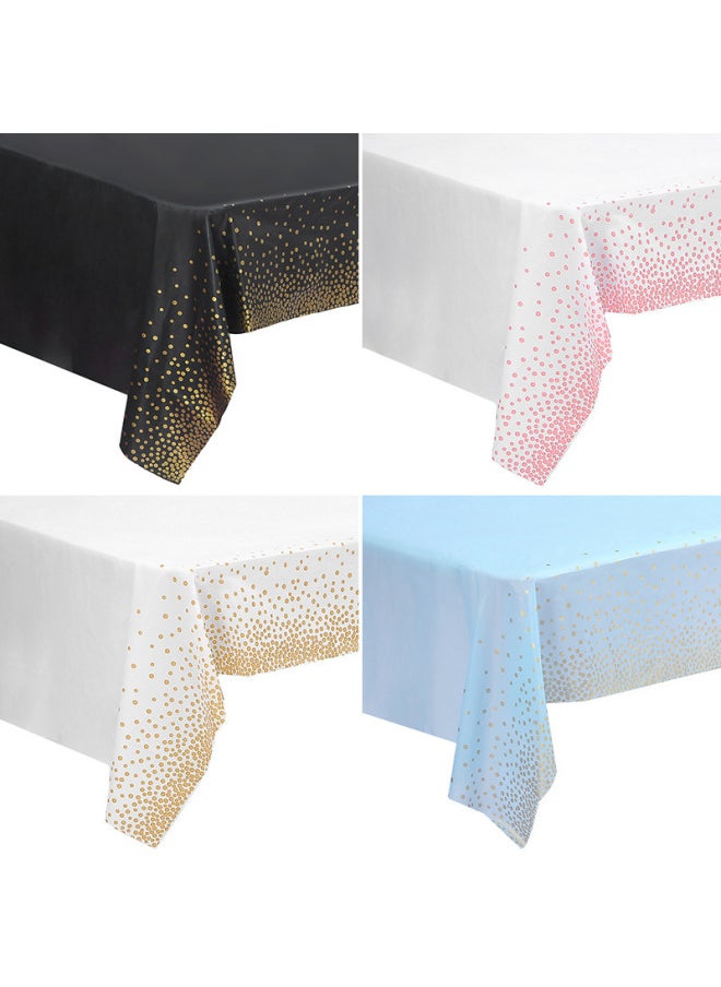 Generic Disposable Polka Dot Tablecloth 137×274cm Peva Plastic Table Cover Party Supplies Foil Dot Table Cloth-Color:Printed Blue Dots-Specifications:137*274CM  - Image 2