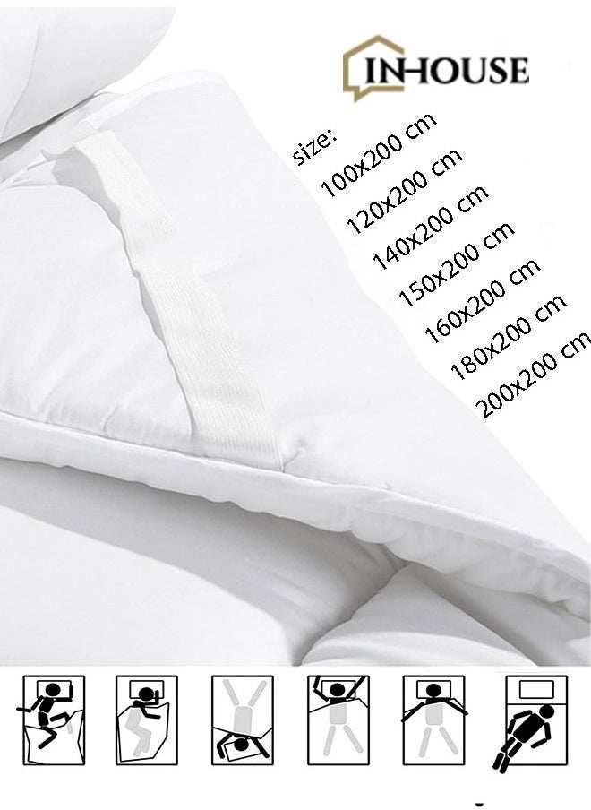 In-House غطاء مرتبة مفرد ميكروفايبر مقاس 5 سم مع زوايا مطاطية لون أبيض - Image 4