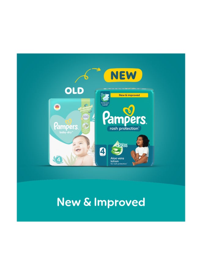 بامبرز حفاضات بيبي دراي، مقاس 4، 9 - 14 كجم، 76 قطعة - عبوة ضخمة، لوشن بلمسة الصبار، حماية شاملة - Image 2
