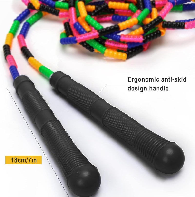 Coolrunner 16 FT Long Jump Rope(2 PACK), Double Dutch Jump Ropes, Soft Beaded Skipping for Kids Adults, Plastic Segmented Long Enough for 4-5 Jumpers - Image 4