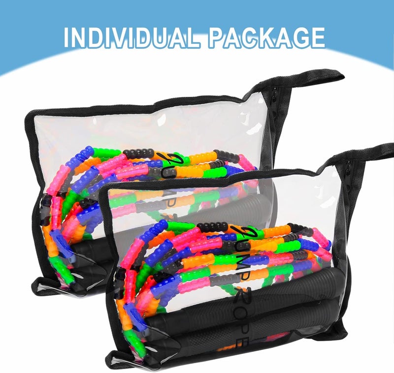 Coolrunner 16 FT Long Jump Rope(2 PACK), Double Dutch Jump Ropes, Soft Beaded Skipping for Kids Adults, Plastic Segmented Long Enough for 4-5 Jumpers - Image 5