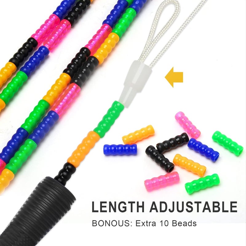 Coolrunner 16 FT Long Jump Rope(2 PACK), Double Dutch Jump Ropes, Soft Beaded Skipping for Kids Adults, Plastic Segmented Long Enough for 4-5 Jumpers - Image 3
