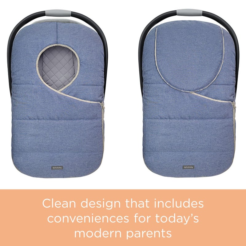 liuliuby Winter Carseat Cover for Baby Carseat | Doona Car Seat Cover Baby Winter | Warm Baby Car Seat Cover | Carseat Covers Baby Boy | Infant Car Seat Cover Winter Baby Essentials (Blue) - Image 3