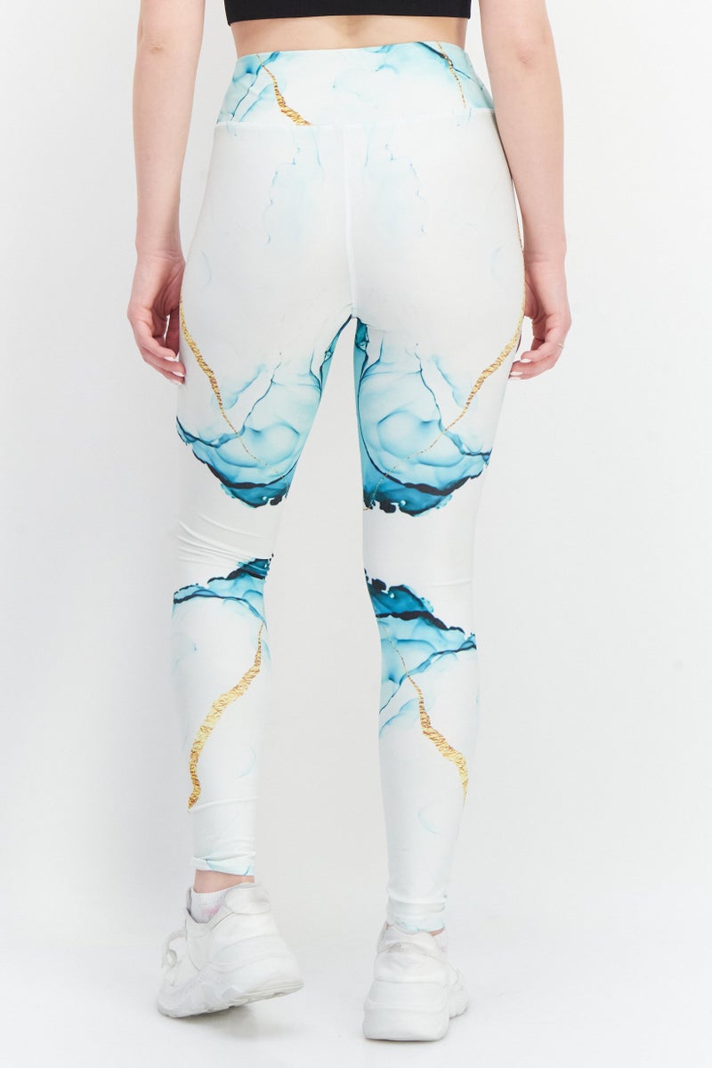 Ryder Act Women Allover Printed Leggings, White  - Image 2