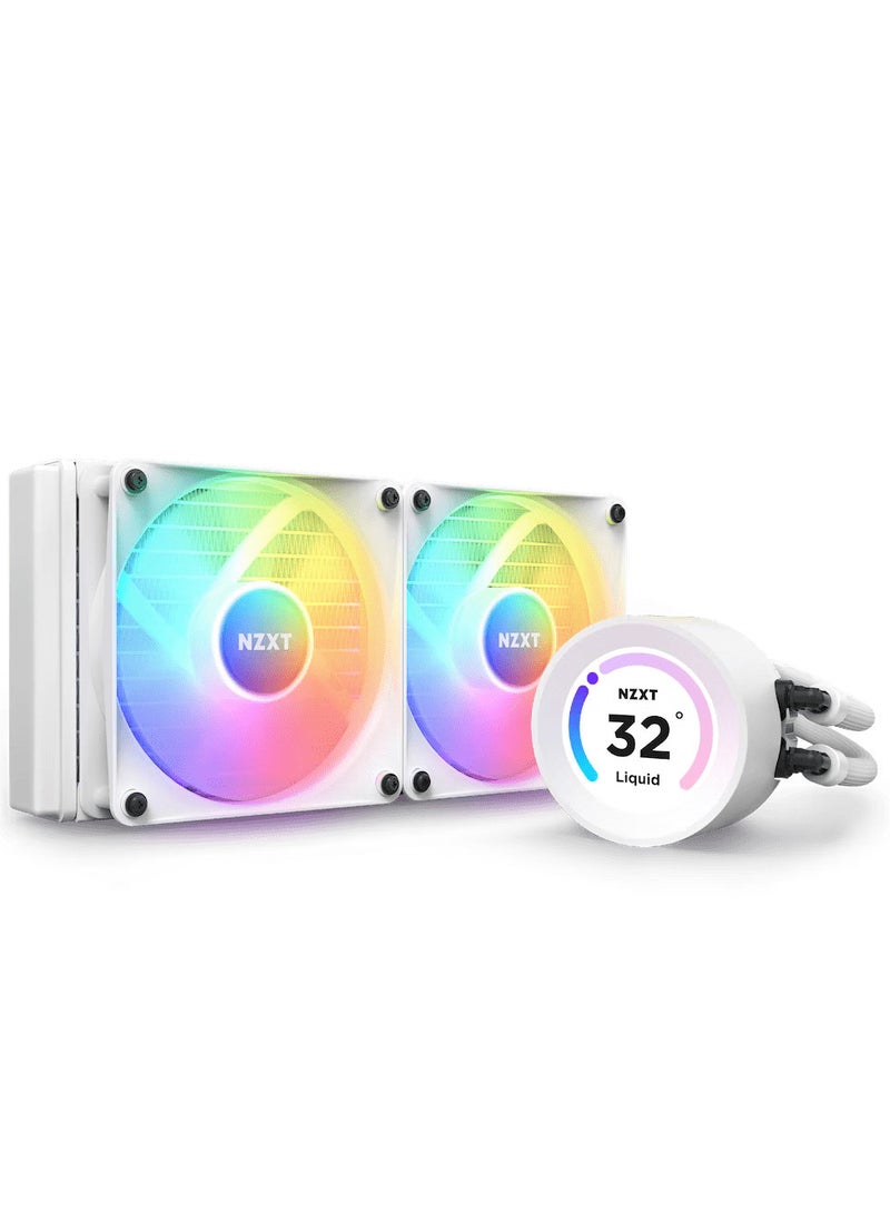 NZXT NZXT Elite 240mm RGB AIO Display 60 Hz White  - Image 1