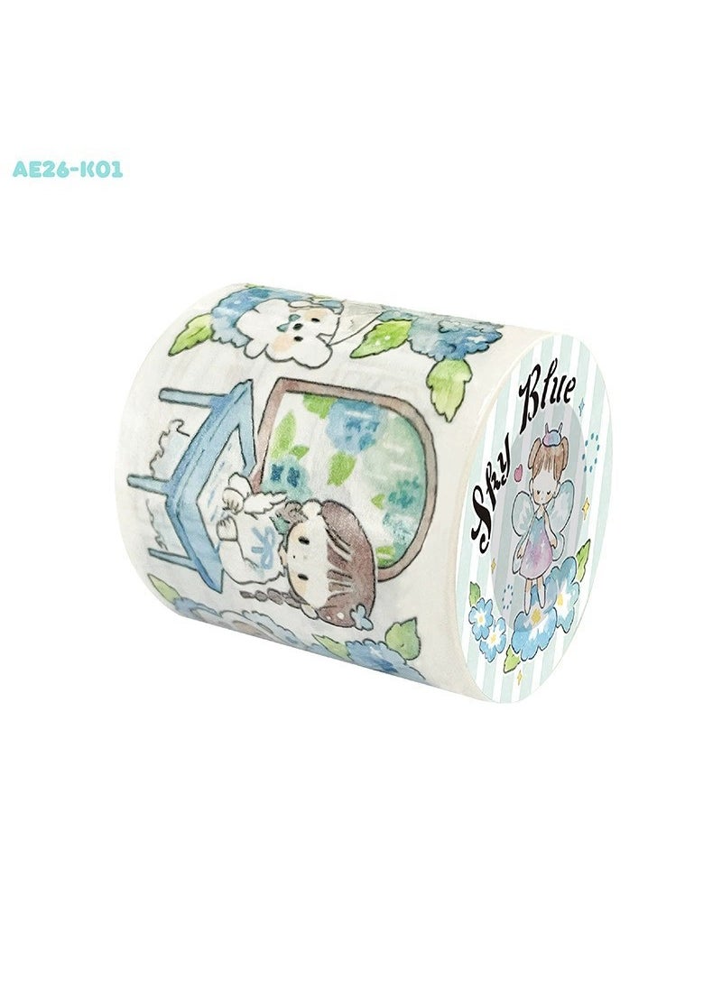 Generic King Zorro Themed Washi Tape Set Sky Blue Tone Tape-Full Roll 