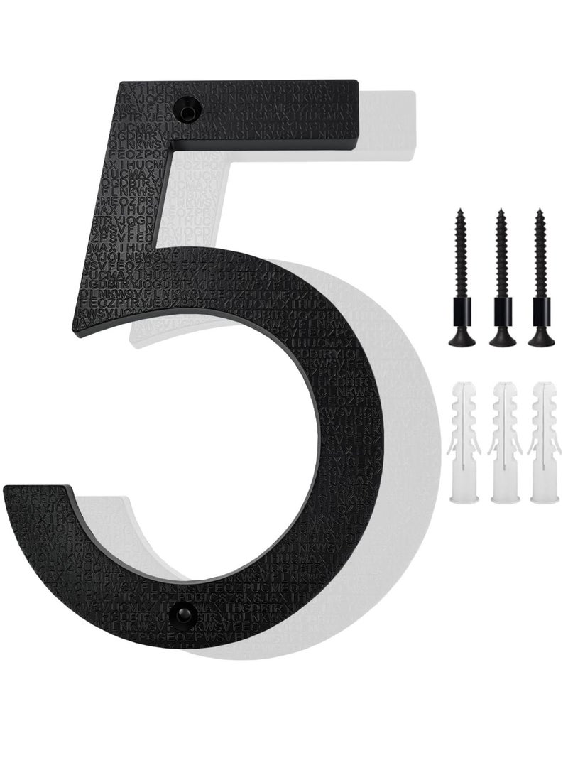 رات سو 8 بوصة أرقام البيت العائم لخارج أسود كبير مضاد للصدأ رقم المنزل مع الأظافر مجموعة وقالب سهل أن يتم خيانه لعنوان البيت الخارجي شارع بوابة الجراج المزرعة رقم 5. - Image 1