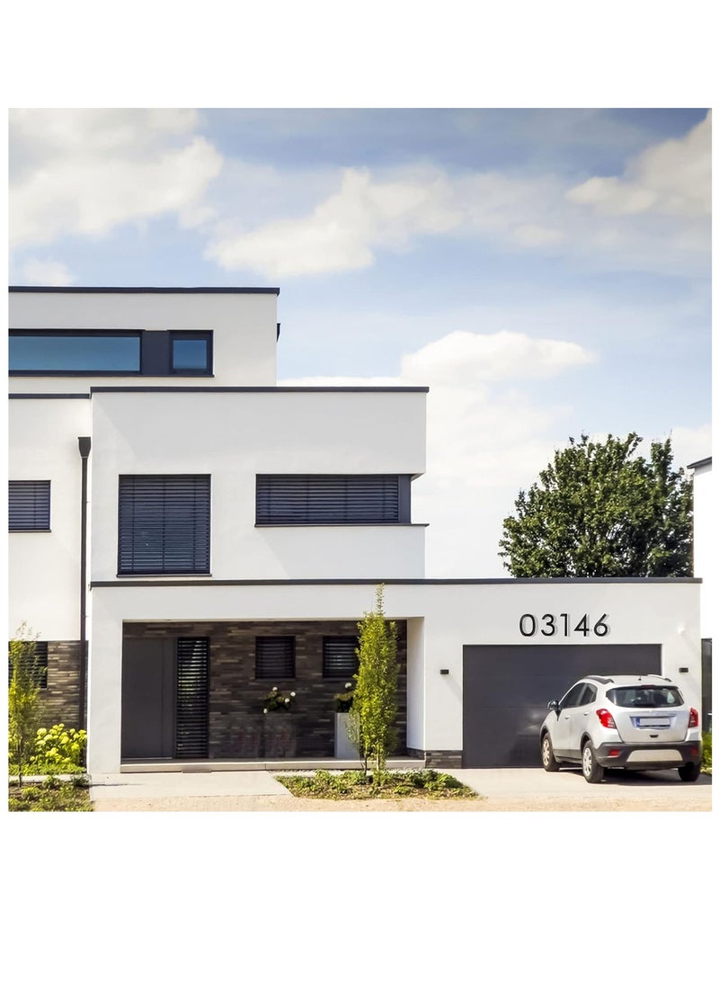 رات سو 8 بوصة أرقام البيت العائم لخارج أسود كبير مضاد للصدأ رقم المنزل مع الأظافر مجموعة وقالب سهل أن يتم خيانه لعنوان البيت الخارجي شارع بوابة الجراج المزرعة رقم 5. - Image 2