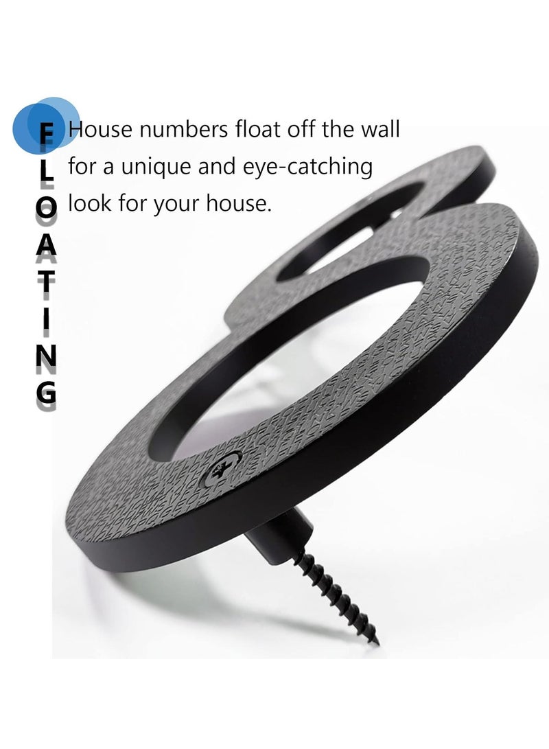 رات سو 8 بوصة أرقام البيت العائم لخارج أسود كبير مضاد للصدأ رقم المنزل مع الأظافر مجموعة وقالب سهل أن يتم خيانه لعنوان البيت الخارجي شارع بوابة الجراج المزرعة رقم 5. - Image 3