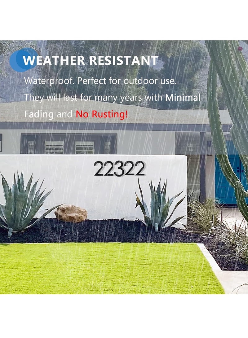 رات سو 8 بوصة أرقام البيت العائم لخارج أسود كبير مضاد للصدأ رقم المنزل مع الأظافر مجموعة وقالب سهل أن يتم خيانه لعنوان البيت الخارجي شارع بوابة الجراج المزرعة رقم 5. - Image 5