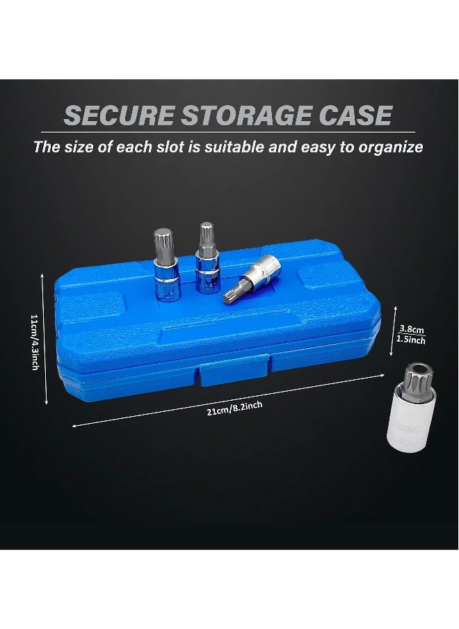 Generic XZN Triple Square Spline Bit Socket Set, 10 Piece, M4 to M18, Includes 1/2, 1/4, and 3/8 Inch Drive, Premium S2 and Cr V Steel  - Image 5