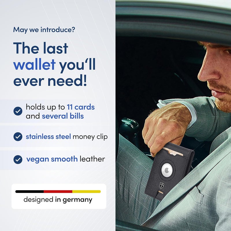 TRAVANDO AirTag* Wallet Mens Wallet with Money Clip Air Tag Wallet Card Holder RFID Blocking Bifold Gifts for Men - Image 3