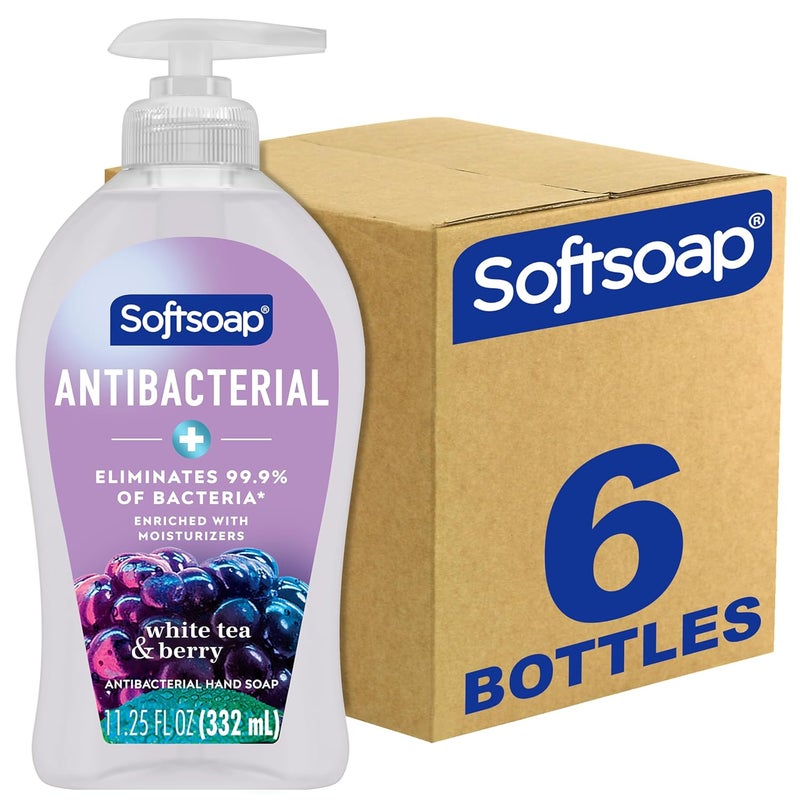 Softsoap Antibacterial Liquid Hand Soap White Tea  Berry Scent Hand Soap 1125 Ounce 6 Pack