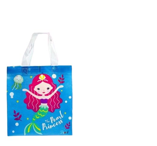 SV Traders Non Woven Fabric Mermaid Theme Bag For Return Gifts Pack Of 12 Pcs Mix Colors(10X9X3.5 Inches) - Image 3