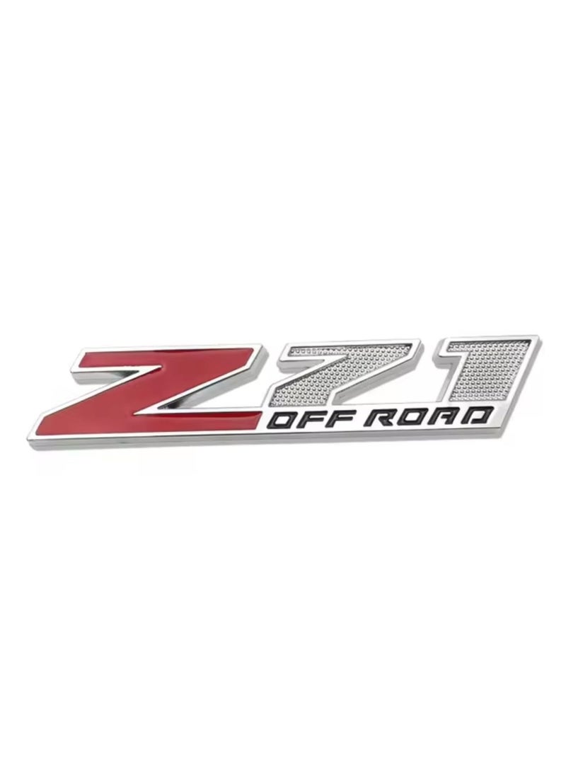 SOLDOUT Car Styling Z71 Offroad Car Grill Badge Car Trunk Emblem Compatible with Chevrolet Chevy Silverado Suburban Tahoe Auto Accessories (Red Silver)  - Image 1