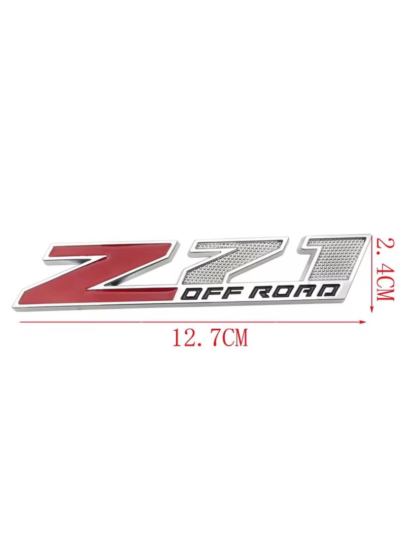 SOLDOUT Car Styling Z71 Offroad Car Grill Badge Car Trunk Emblem Compatible with Chevrolet Chevy Silverado Suburban Tahoe Auto Accessories (Red Silver)  - Image 2