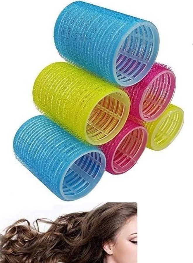 إيكان بكرات شعر إيكان لتجعيد الشعر، بكرات تثبيت ذاتية الإمساك، بكرات تجعيد الشعر بدون حرارة للشعر الطويل، مجموعة أدوات تصفيف الشعر للنساء والفتيات (مجموعة بكرات متعددة الألوان من 6 قطع) - Image 1