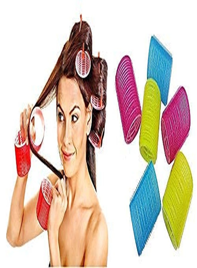 إيكان بكرات شعر إيكان لتجعيد الشعر، بكرات تثبيت ذاتية الإمساك، بكرات تجعيد الشعر بدون حرارة للشعر الطويل، مجموعة أدوات تصفيف الشعر للنساء والفتيات (مجموعة بكرات متعددة الألوان من 6 قطع) - Image 4