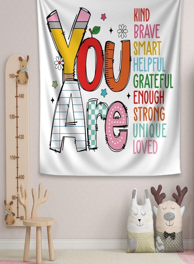 Boqin Quote You Are Tapestry - Positive Affirmations Tapestries, Inspirational Wall Art Wall Hanging, Positive Saying Classroom Tapestries, You Are Kind Brave Smart Inspirational Wall Blanket Decor for Room, Playroom - 50 x 60 Inch - Image 4