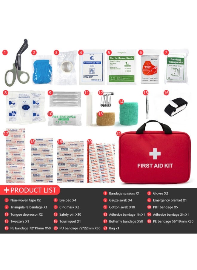 Zentaran Car First Aid Kits Survival Gear Home Travel Size Small Emergency Kit Tactical Hiking EVA Camping Essentials Backpack Sports Office Boat Urgent Accident  - Image 2