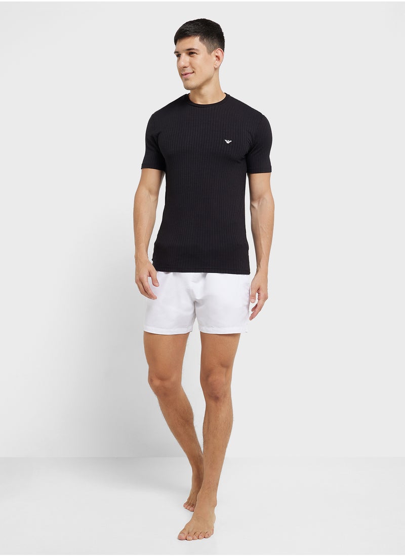 EMPORIO ARMANI Beachwear Logo Crew Neck T-Shirt  - Image 4