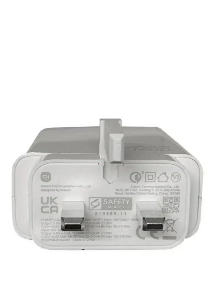 TIGER Genuine Xiaomi 120W Ultra Fast Charger with USB-C 6A Cable – UK Plug High-Speed Power Adapter for Xiaomi 12T Pro, 11T, Redmi Note, and More – Super-Fast Safe Charging with 6A USB-C Cable – Compact & Travel-Friendly Wall Charger - Image 4