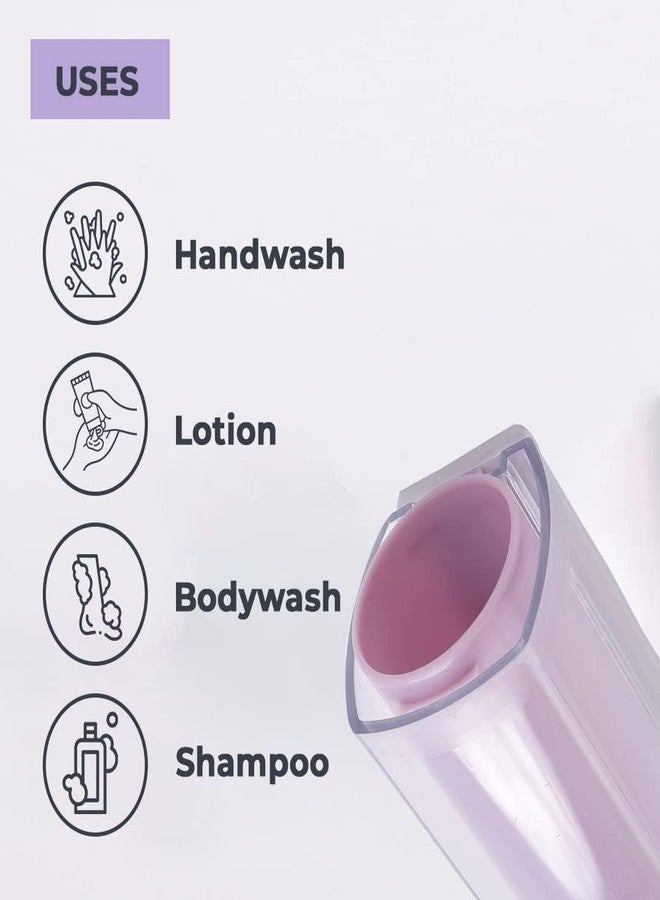 Kuber Industries Manual Shampoo & Soap Dispenser | Wall Mounted | Soap Dispenser for Kitchen & Bathroom | Refillable, Lightweight & Durable | Easy to Clean |Purple (Pack of 1) - Image 4