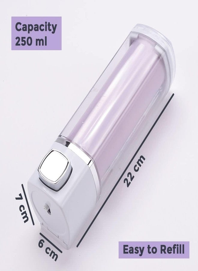 Kuber Industries Manual Shampoo & Soap Dispenser | Wall Mounted | Soap Dispenser for Kitchen & Bathroom | Refillable, Lightweight & Durable | Easy to Clean |Purple (Pack of 1) - Image 2