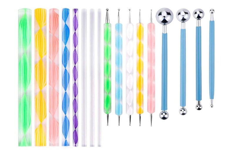 SCHUBERT Dotting Tools Set with Mandala Dotting Stencils for Painting Rocks Drawing Drafting Kids Crafts & Nail Art (17 Pcs Mandala Set, Multicolor) - Image 1