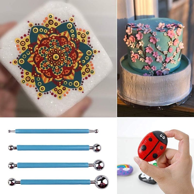 SCHUBERT Dotting Tools Set with Mandala Dotting Stencils for Painting Rocks Drawing Drafting Kids Crafts & Nail Art (17 Pcs Mandala Set, Multicolor) - Image 2