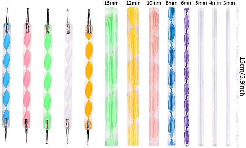 SCHUBERT Dotting Tools Set with Mandala Dotting Stencils for Painting Rocks Drawing Drafting Kids Crafts & Nail Art (17 Pcs Mandala Set, Multicolor) - Image 3