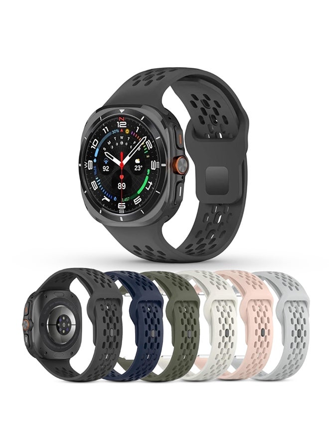O Ozone (Pack of 6) Sport Band for Samsung Galaxy Watch Ultra Bands, Soft Silicone Soft Silicone and Breathable Replacement Strap for Galaxy Ultra Watch Band 47mm for Men - - Image 1
