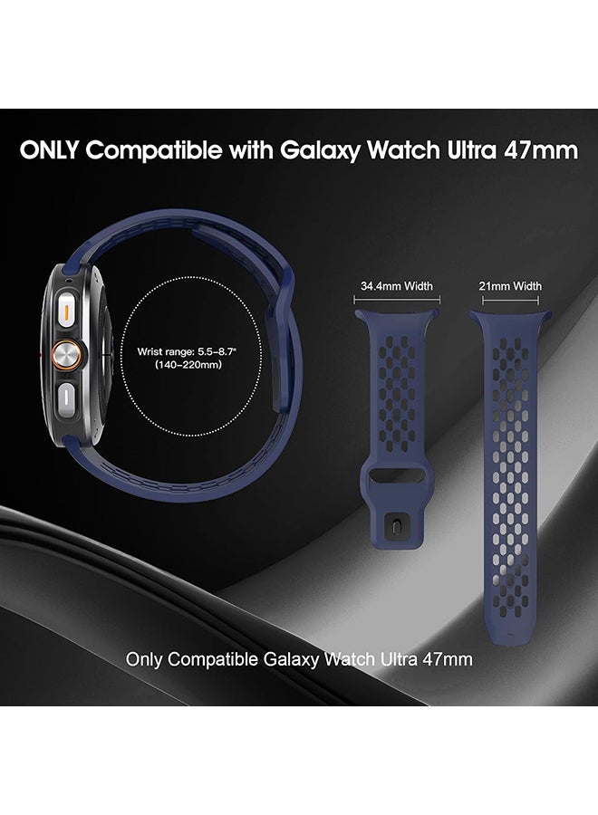 O Ozone (Pack of 6) Sport Band for Samsung Galaxy Watch Ultra Bands, Soft Silicone Soft Silicone and Breathable Replacement Strap for Galaxy Ultra Watch Band 47mm for Men - - Image 2