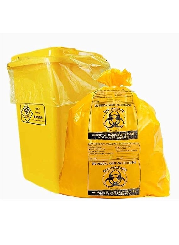 CLEAN DOT Clean Dot Yellow BiohazardBiomedical Waste Bag 29x39 Inches Pack of 500 Pcs large Size  - Image 2