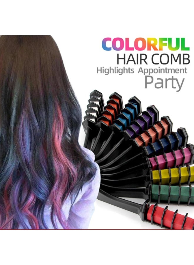 طباشير الشعر للفتيات والأطفال 10 قطع، طقم مشط طباشير مؤقت بألوان زاهية للشعر للفتيات من 4 إلى 10 سنوات هدايا أعياد الميلاد مكياج كوسبلاي DIY هدايا الحفلات - Image 2