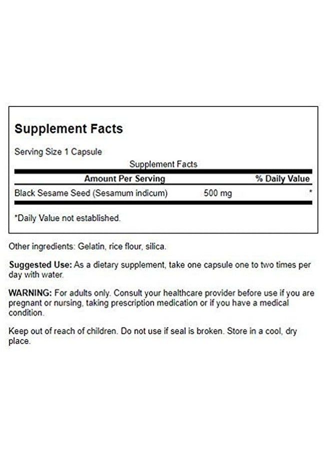 SWANSON Full Spectrum Black Sesame Seed 500 Milligrams 60 Capsules - Image 3