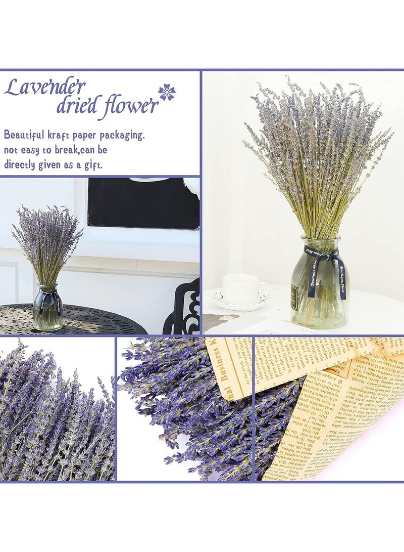 100Pcs Natural Dried Lavender Bouquet Decoration, 15.7 Inches Dried Flowers Bouquet for Wedding Home Office Table Kitchen Decoration - Image 5