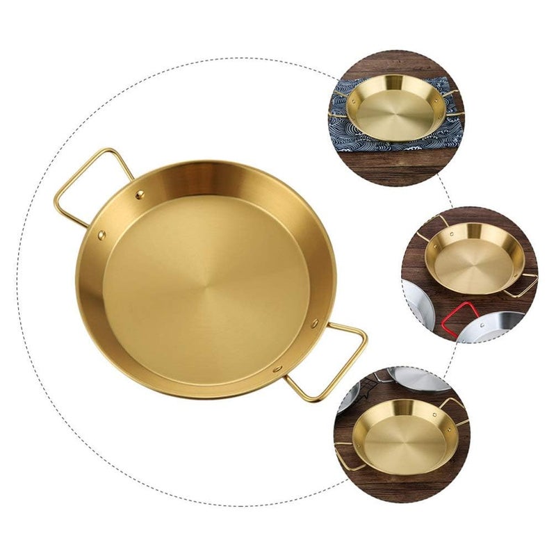 Alark مقلاة بايلا من الفولاذ المقاوم للصدأ 1.5 لتر، مقلاة دجاج مقلية، وعاء تسخين سباغيتي، ووك للأواني، وعاء تقديم مع الكاري المطبوخ، مقلاة متعددة الوظائف ثلاثية الطبقات ذات قاع دائري - Image 4