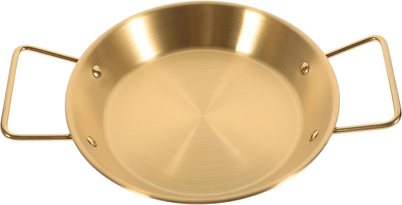 Alark مقلاة بايلا من الفولاذ المقاوم للصدأ 1.5 لتر، مقلاة دجاج مقلية، وعاء تسخين سباغيتي، ووك للأواني، وعاء تقديم مع الكاري المطبوخ، مقلاة متعددة الوظائف ثلاثية الطبقات ذات قاع دائري - Image 1