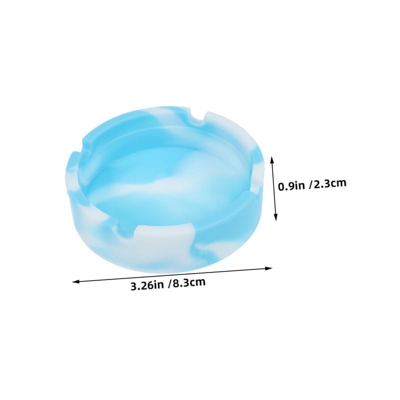 2 قطعة من صحون السجائر السيليكونية غير القابلة للانزلاق وغير القابلة للكسر للسيارة والمنزل والمكتب والهواء الطلق باللون الأخضر النعناعي - Image 3