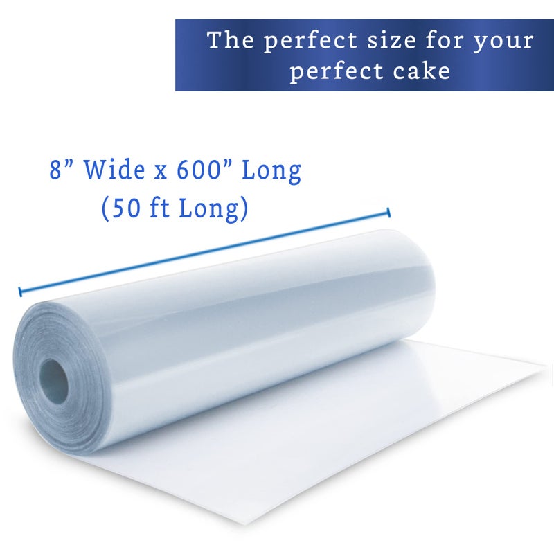 FIESTA WRAPS Cake Collar 8 x 600 in (50ft) - Acetate Roll - Acetate Sheets for Baking - Cake Wrapping Plastic - Acetato para Reposteria y Pasteles - Image 2