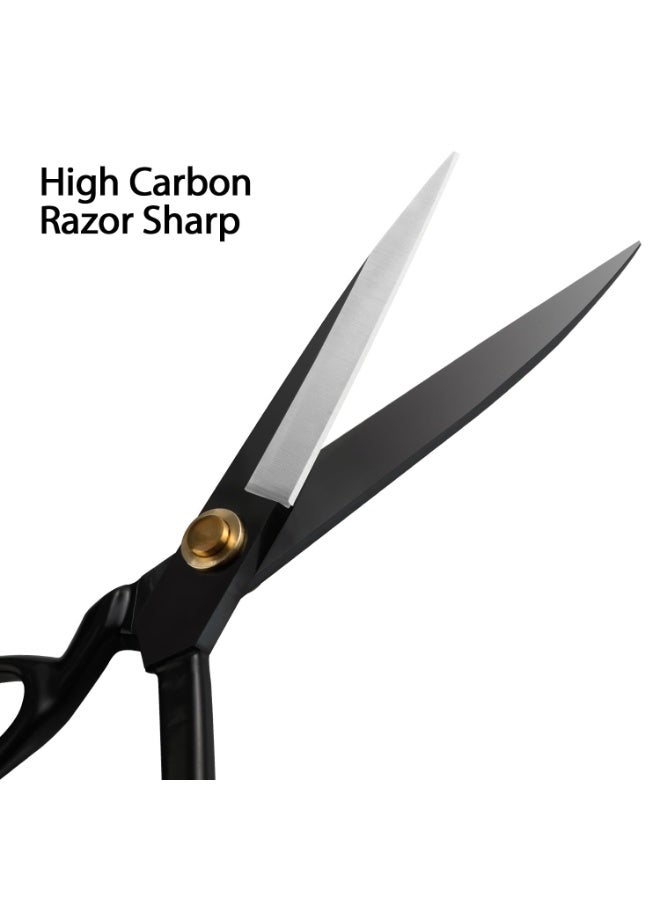 Fabric Scissors Professional 10 inch Heavy Duty Scissors for Leather Sewing Shears for Tailoring Industrial Strength High Carbon Steel Tailor Shears Sharp for Home Office Artists Dressmakers, Black - Image 3
