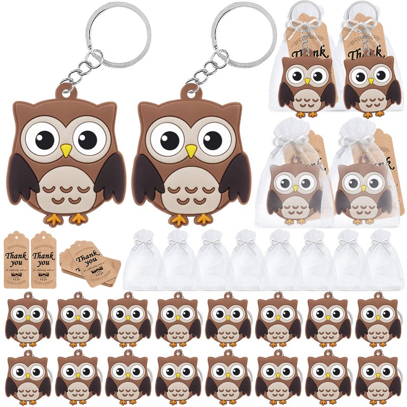 CiciBear 60 Pack Party Decorations for Guests 20 Owl Keychains 20 Tags and 20 Gift Bags for Forest Themed Party Animal Lover Kids Birthday Baby Shower