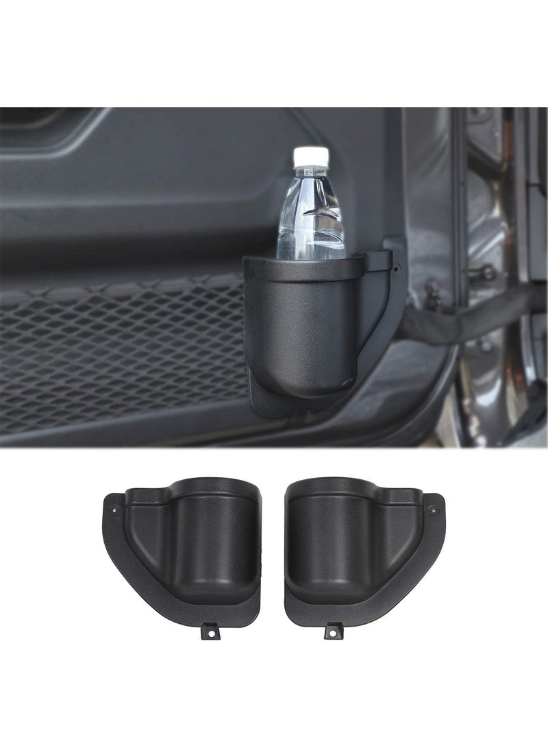 Door Pocket Front Door Storage Box Door Cup Holder Interior Accessories Compatible with Jeep Wrangler 2018-2023 JL JLU 2/4-Door, Black - Image 1