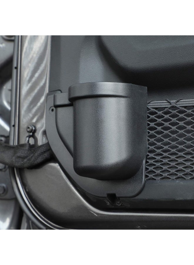Door Pocket Front Door Storage Box Door Cup Holder Interior Accessories Compatible with Jeep Wrangler 2018-2023 JL JLU 2/4-Door, Black - Image 4
