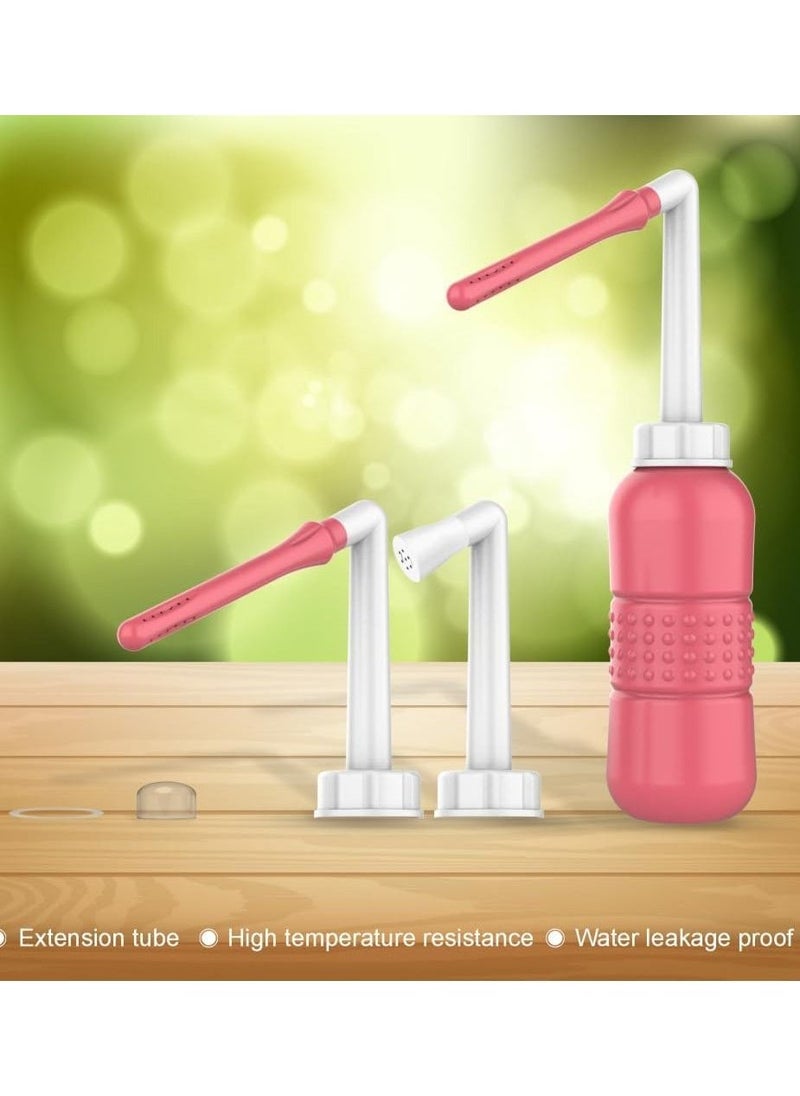 2 Pack Travel Bidet, 450ml Portable Bidets Sprayer Upside Down Squeeze Flusher Bottle Momwasher Postpartum Clean Personal Hygiene Care Portable Bidet for Travling,Kids,Eldery (Pink+Green) - Image 4