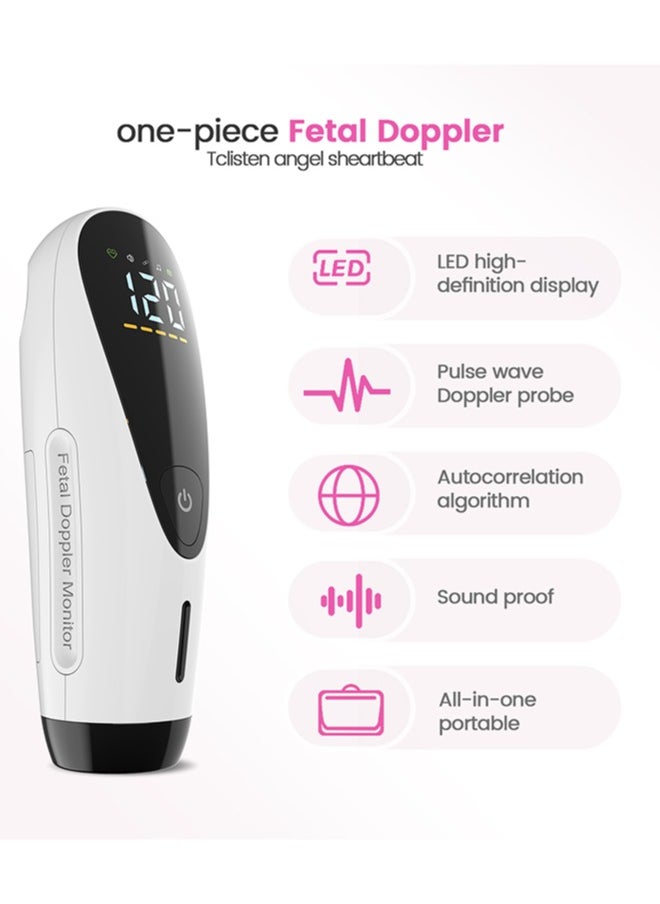 Jccgoo - Fetal Doppler Heart Rate Detector, Portable Home Doppler Meter With LCD Display, For Monitoring Baby's Heartbeat At Home - Image 1